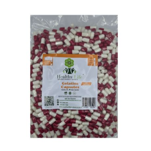 Healthy Life- Red and White Empty Gelatin Capsules Size 0- 1000 Pack