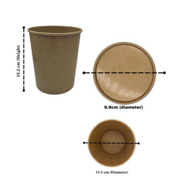 Kraft Paper Ice Cream Tubs with Fit Lid 500ml - 50 Pack - Image 14